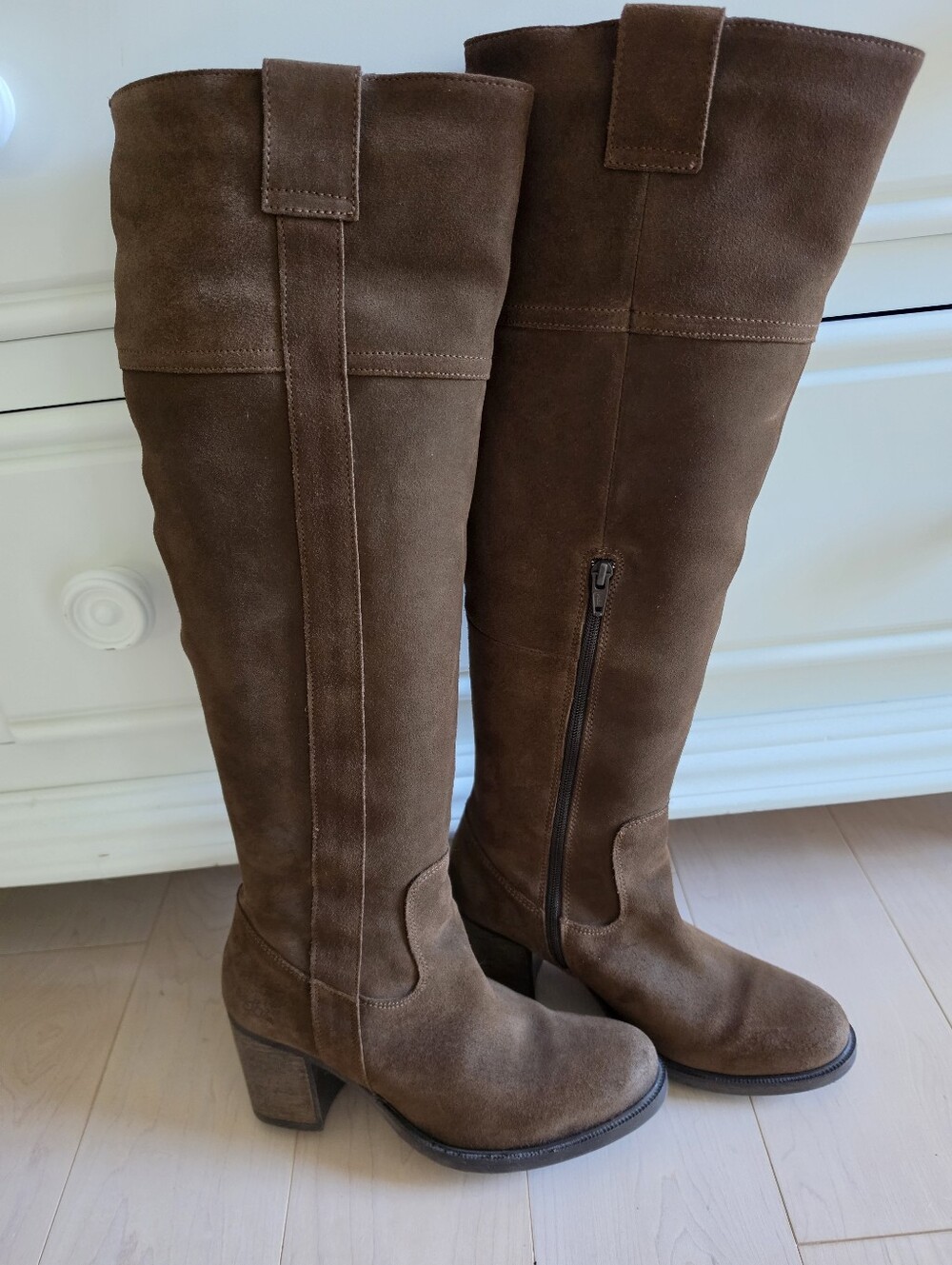 Bos & Co Women's Horton Brown Suede Knee-High Boots, Size 39